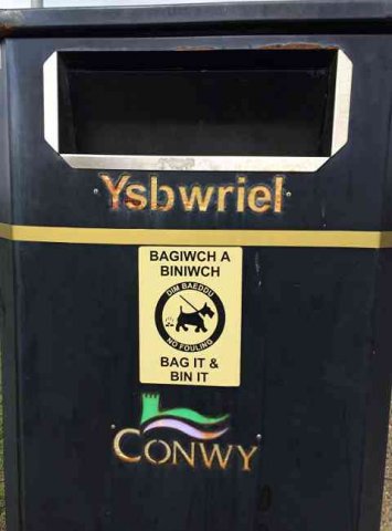 Bag it and Bin it!' A good quotation on a poo bin in N.Wales!